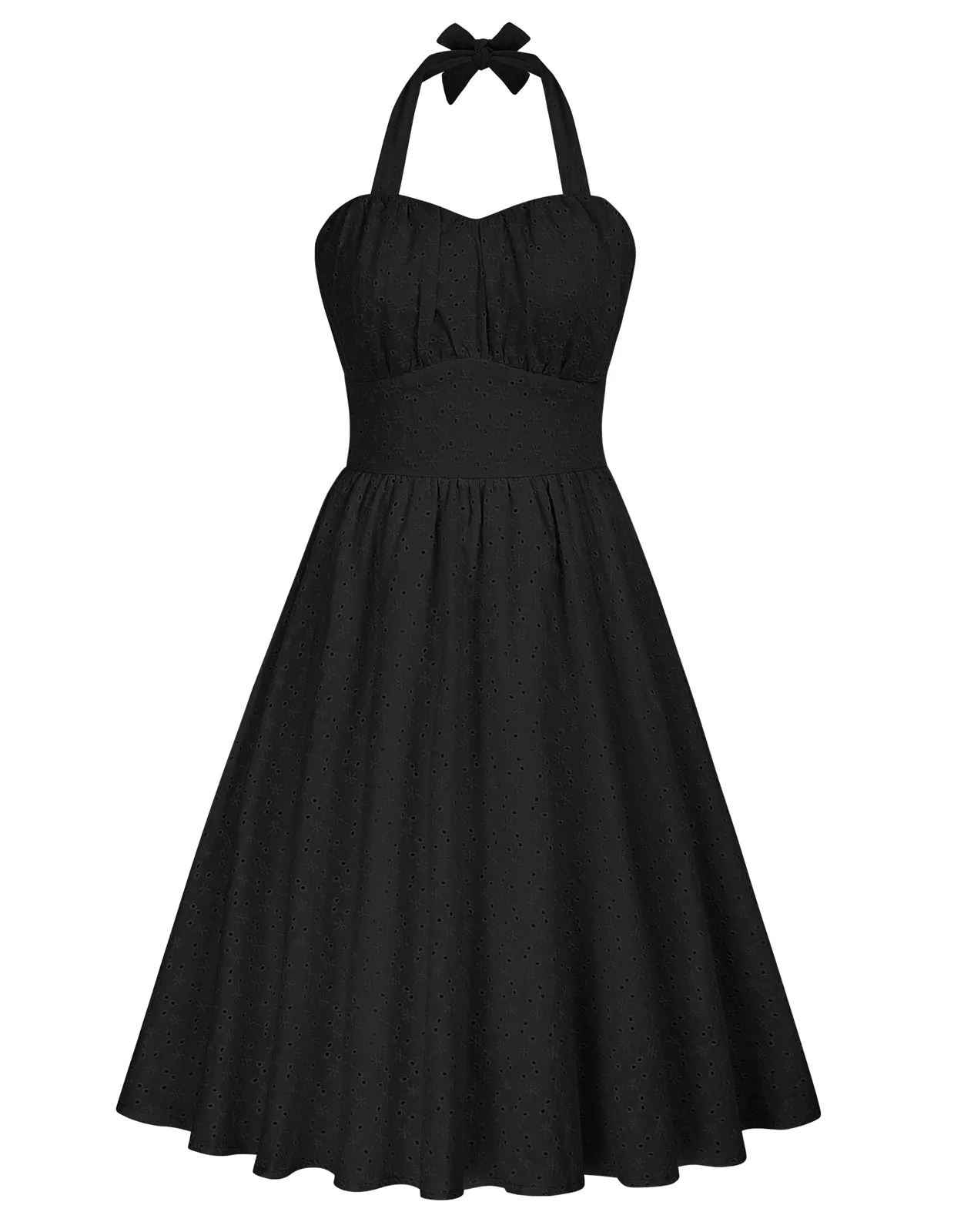 Two-Way Defined Waist Dress Ruched Bodice Flared A-Line Dress