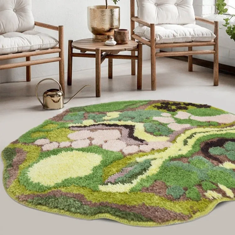 Verdant Charm Circle Rug