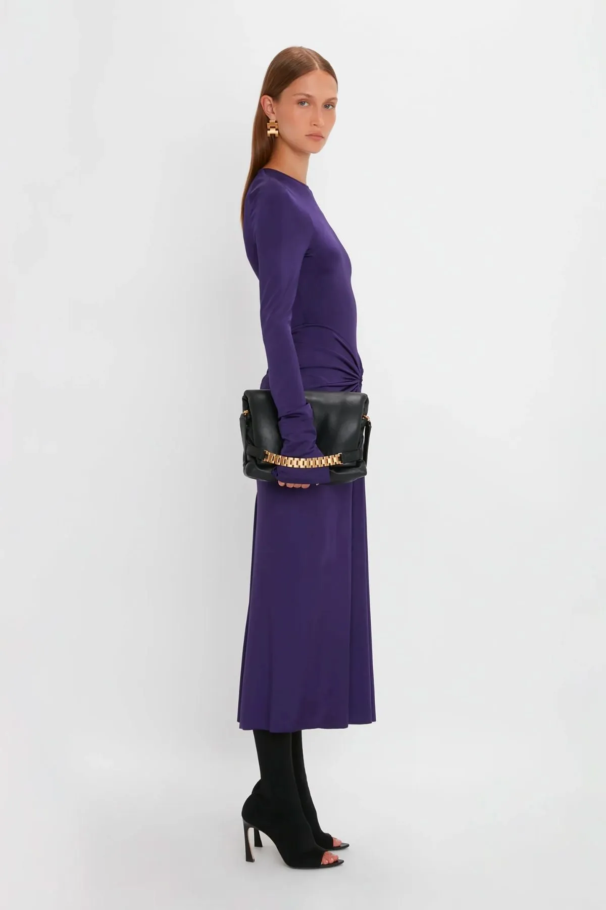 Victoria Beckham Gathered Midi Dress - Ultraviolet