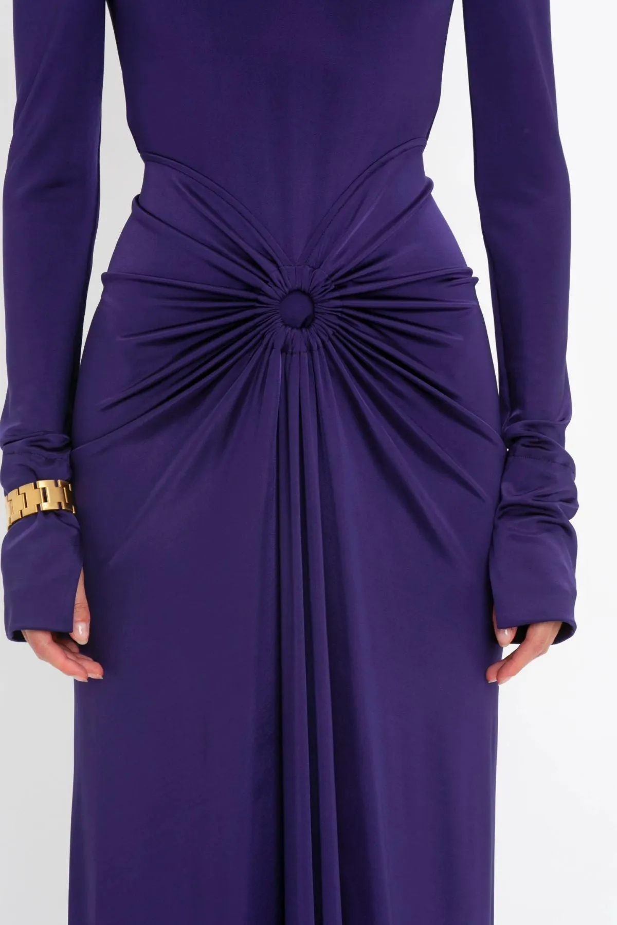 Victoria Beckham Gathered Midi Dress - Ultraviolet