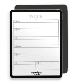 Week At a Glance Worksheet