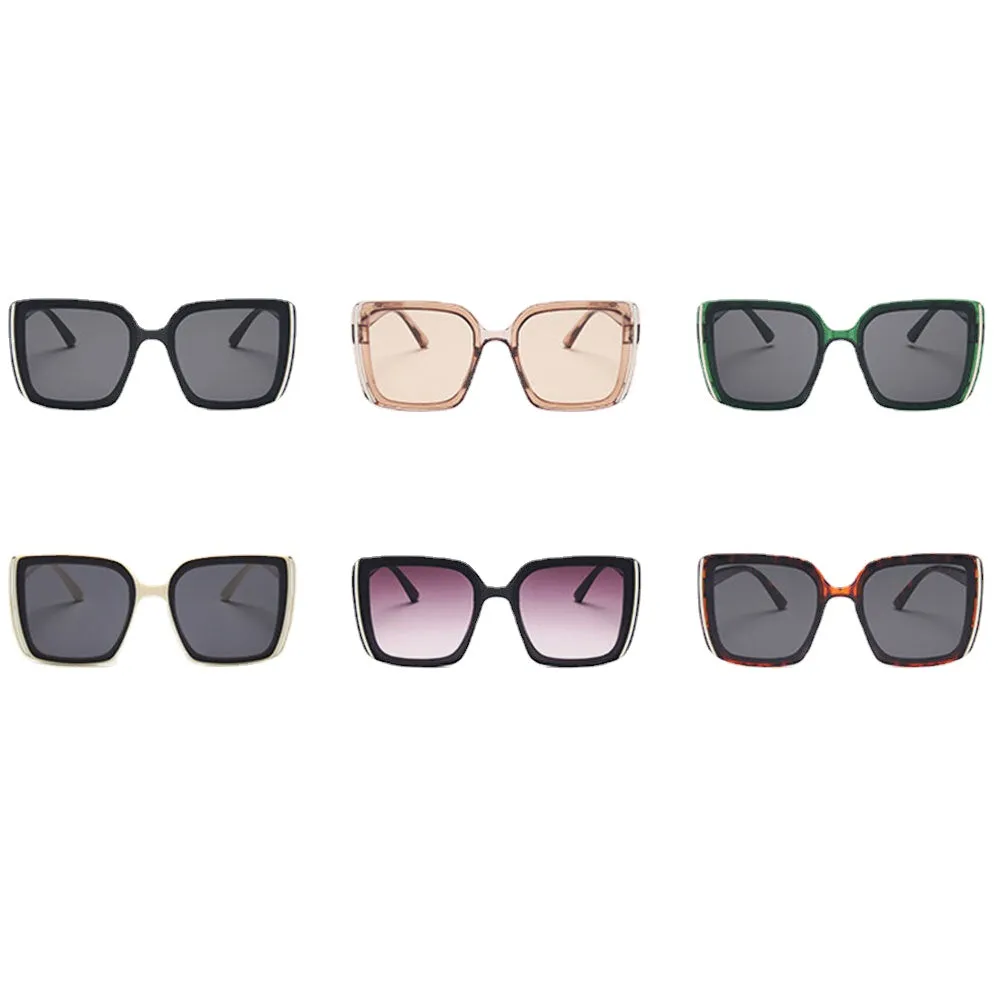 Women Plus Size Frame Fashion Trend Thin Face Square Shape UV Protection Sunglasses