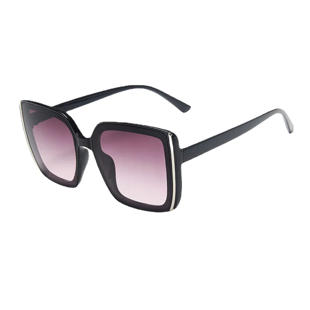 Women Plus Size Frame Fashion Trend Thin Face Square Shape UV Protection Sunglasses