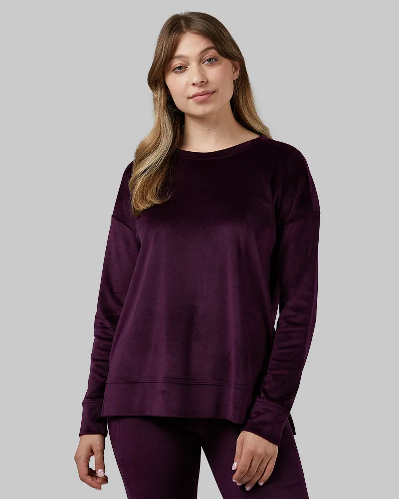 WOMEN'S SOFT VELOUR CREW TOP