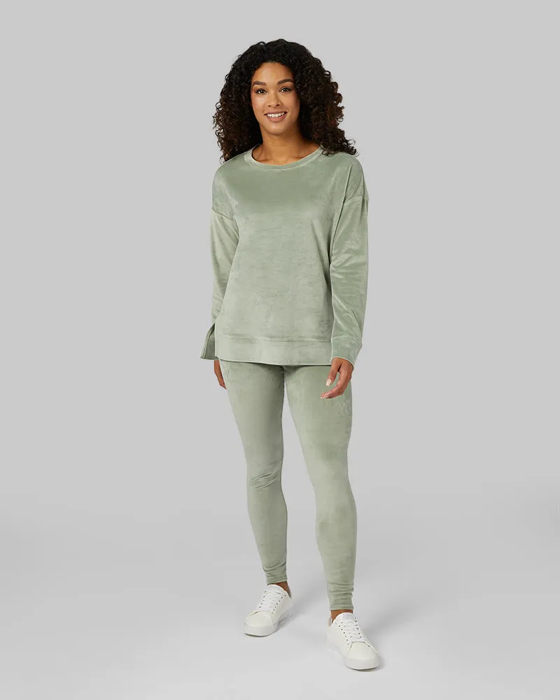 WOMEN'S SOFT VELOUR CREW TOP