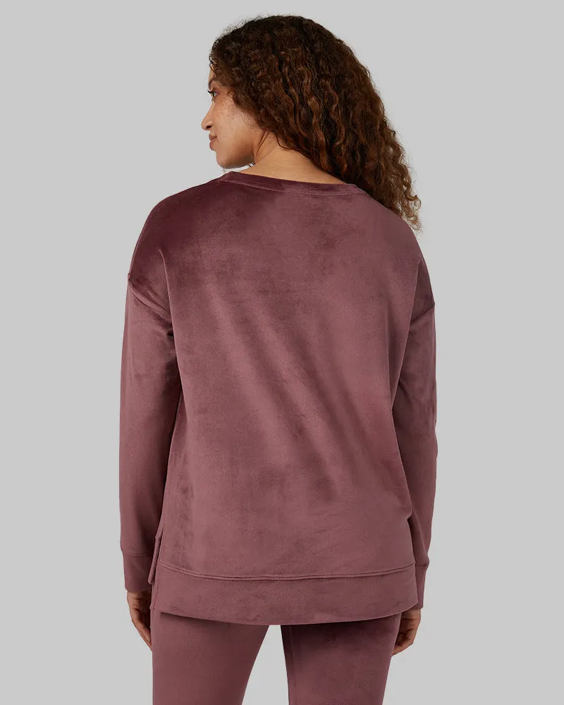 WOMEN'S SOFT VELOUR CREW TOP