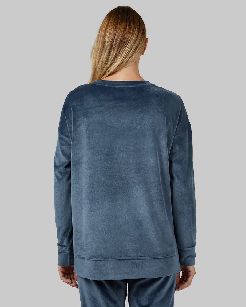 WOMEN'S SOFT VELOUR CREW TOP