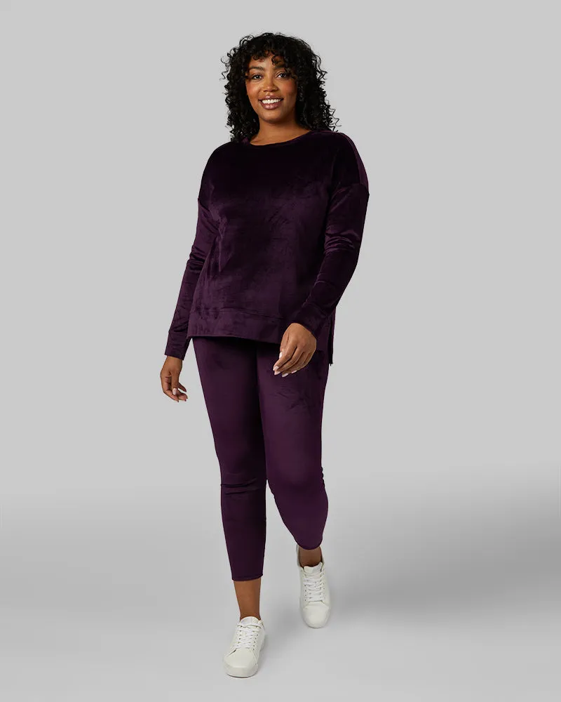 WOMEN'S SOFT VELOUR CREW TOP