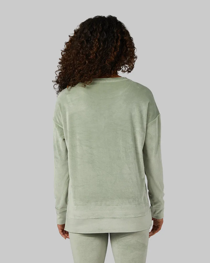 WOMEN'S SOFT VELOUR CREW TOP