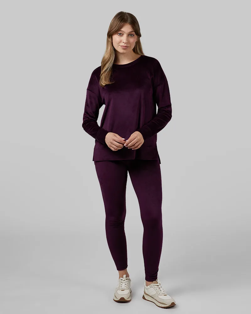 WOMEN'S SOFT VELOUR CREW TOP