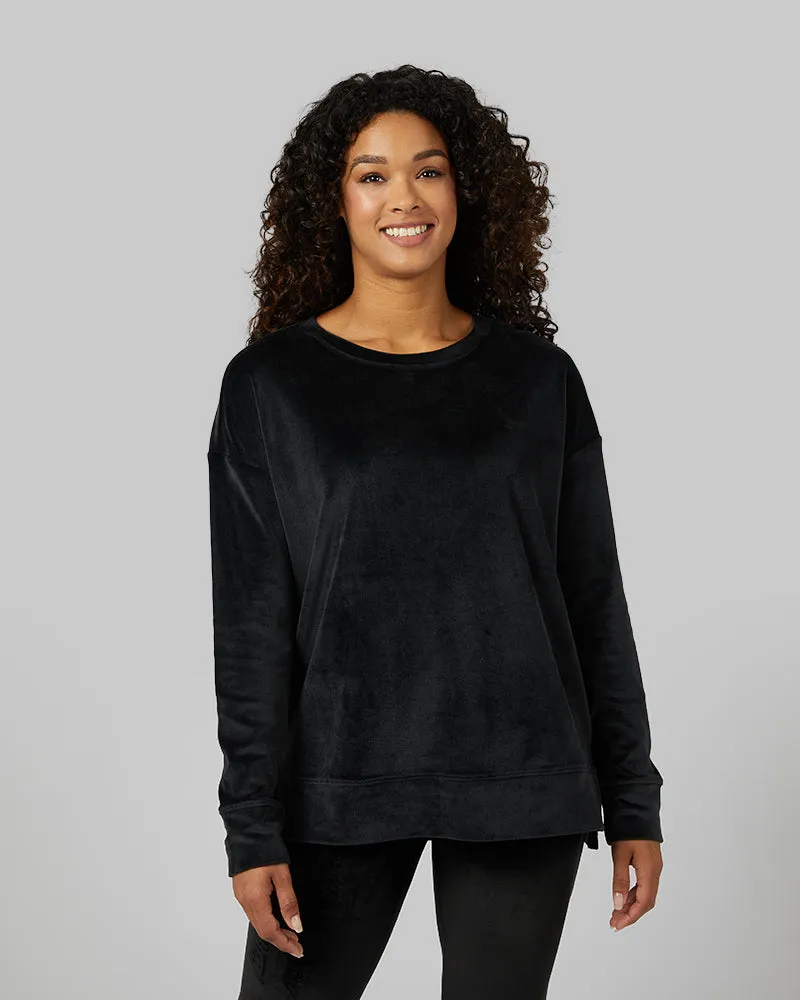 WOMEN'S SOFT VELOUR CREW TOP