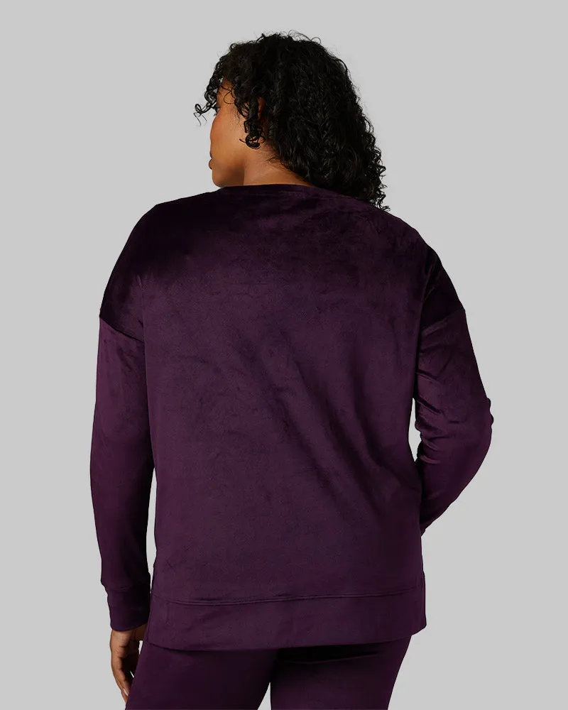 WOMEN'S SOFT VELOUR CREW TOP