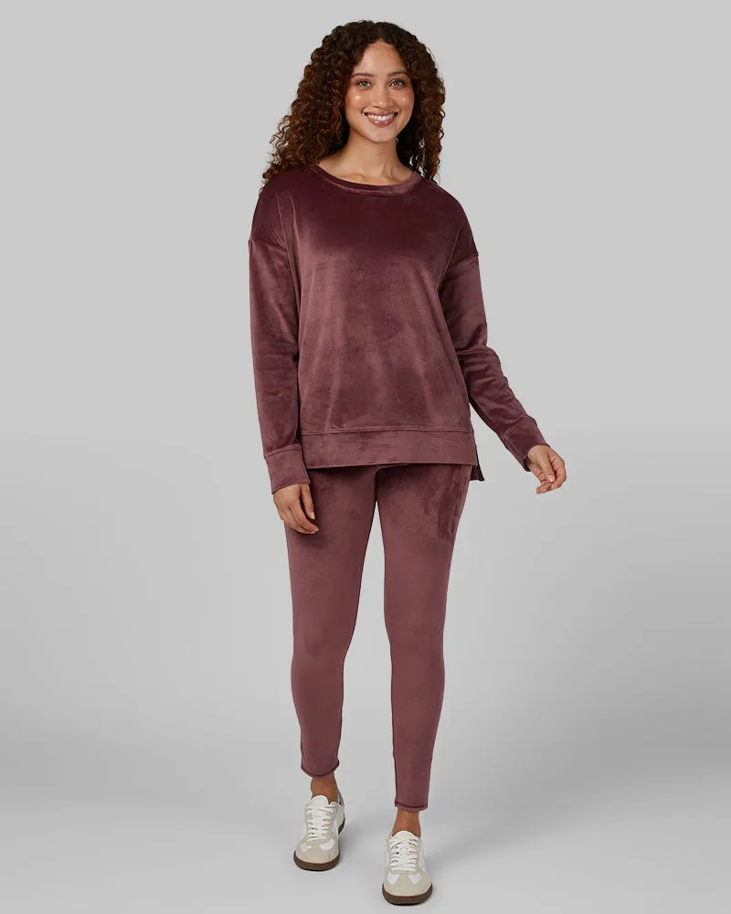 WOMEN'S SOFT VELOUR CREW TOP