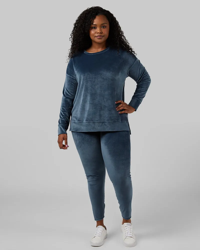 WOMEN'S SOFT VELOUR CREW TOP