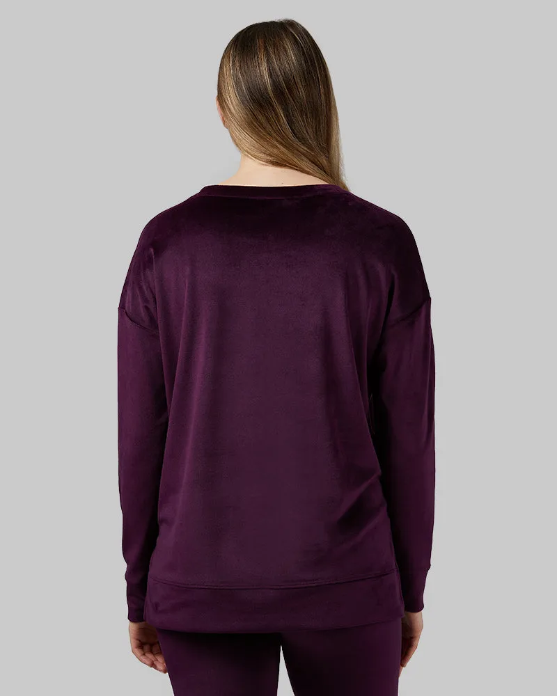 WOMEN'S SOFT VELOUR CREW TOP