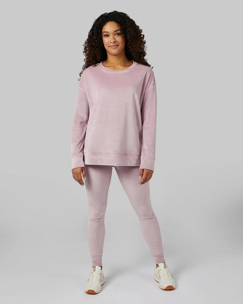 WOMEN'S SOFT VELOUR CREW TOP