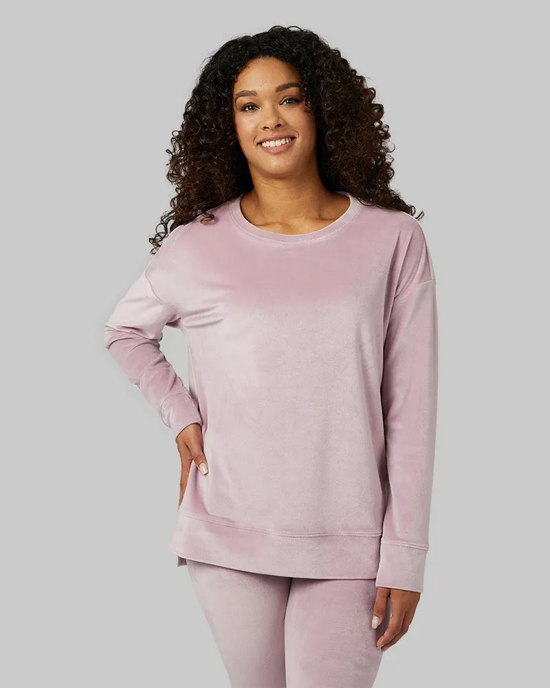 WOMEN'S SOFT VELOUR CREW TOP