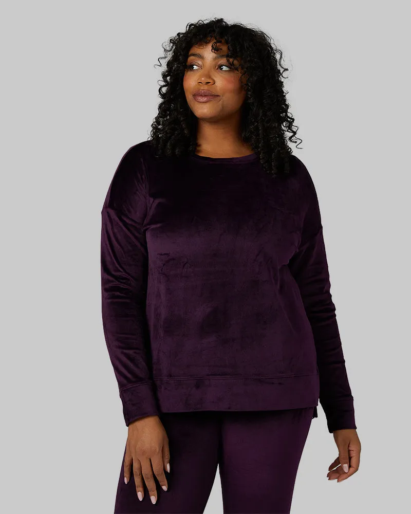 WOMEN'S SOFT VELOUR CREW TOP