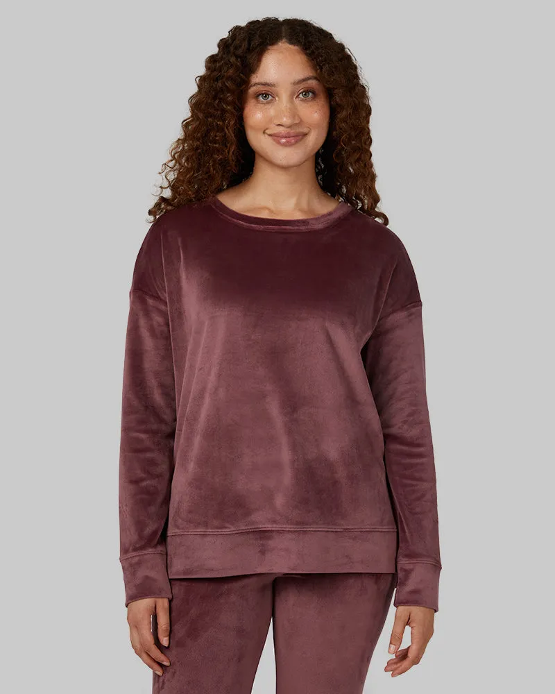 WOMEN'S SOFT VELOUR CREW TOP