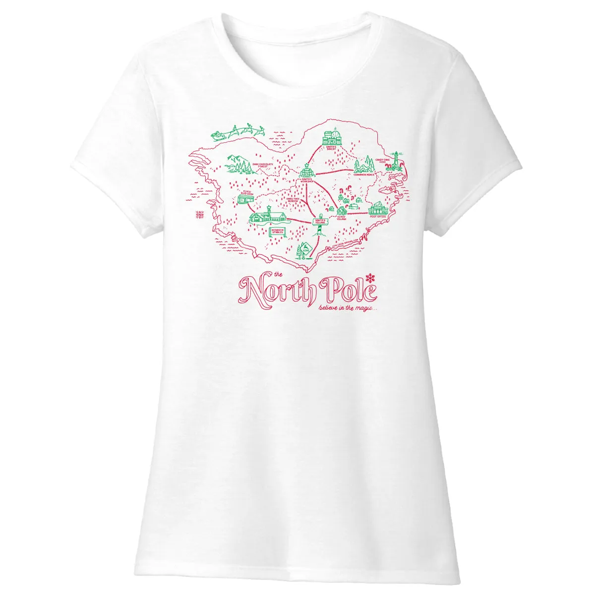 Women's The North Pole Map T-Shirt